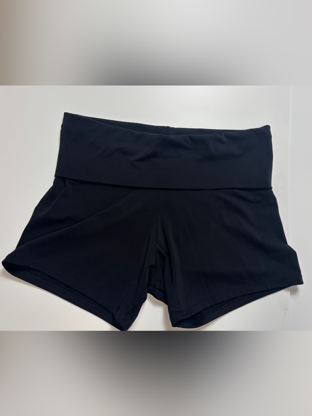 High-Rise Black Fold-Over Waist athletic Shorts BP Dancewear -adult XL